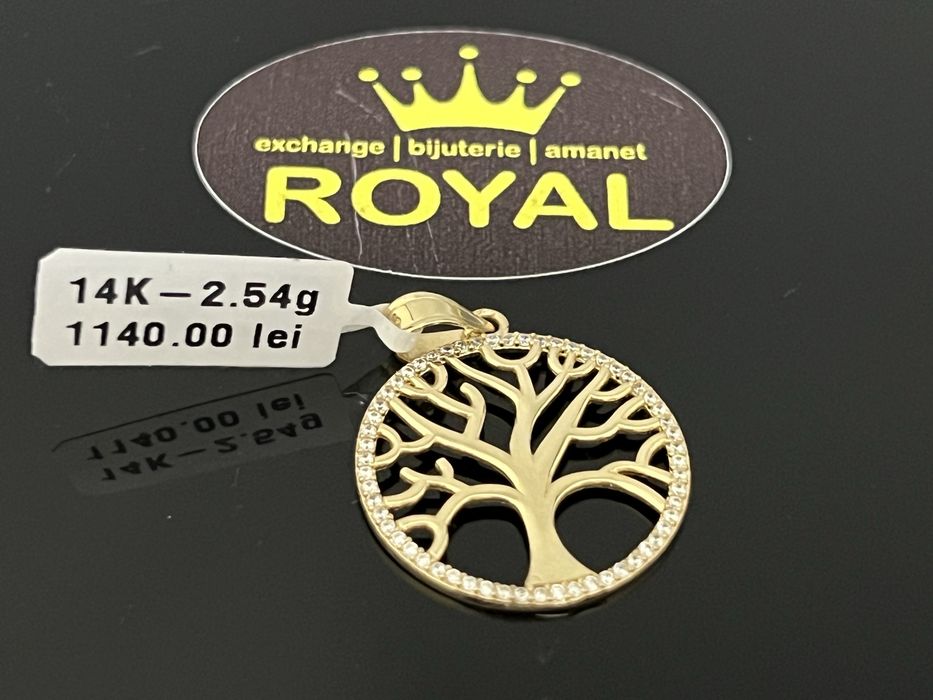 Bijuteria Royal CB : Pandant pomul vieții aur 14k   2,54 gr