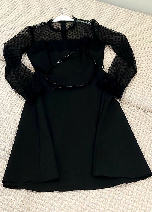 Платье чёрное гипюр