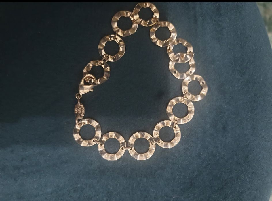 Brățară  18K Gold Filled – model cercuri texturate , 19.5 cm