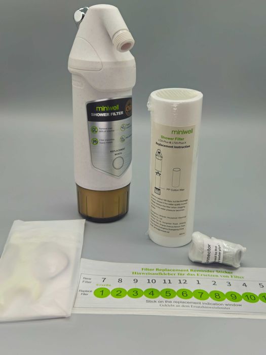 Филтър за душ Miniwell -двустепенна филтрация и сменяем памучен филтър