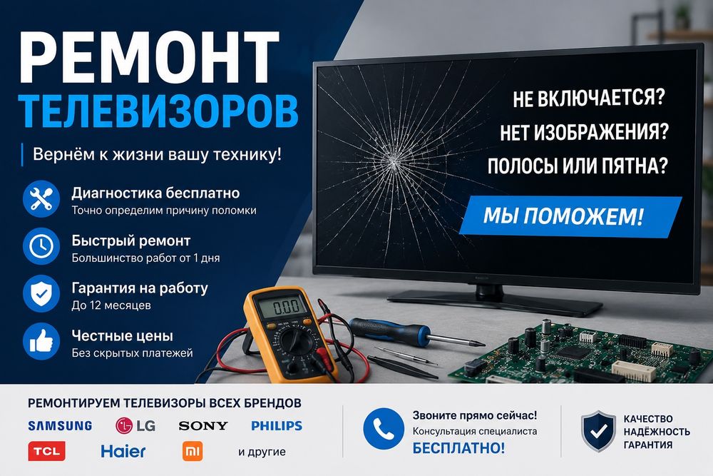 Ремонт телевизоров,  Актобе с выездом