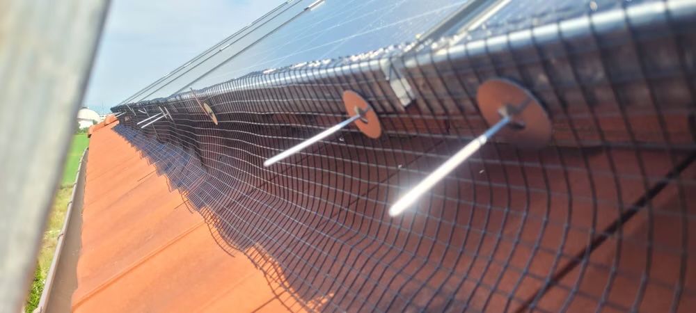 Montaj plasa protectie panouri fotovoltaice