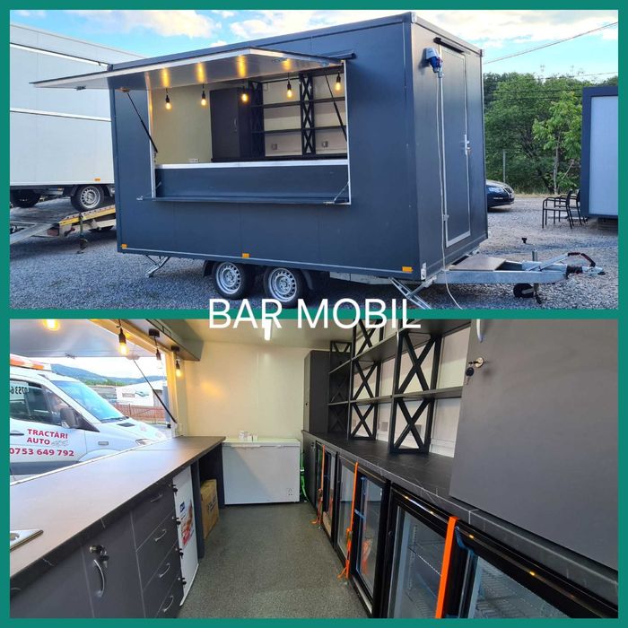 Rulota comerciala,FAST FOOD, FOOD TRUCK! L->4M ,2 AXE - PE STOC !