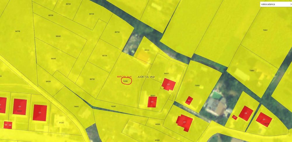 Teren intravilan 1200 mp Valea Adanca Iasi