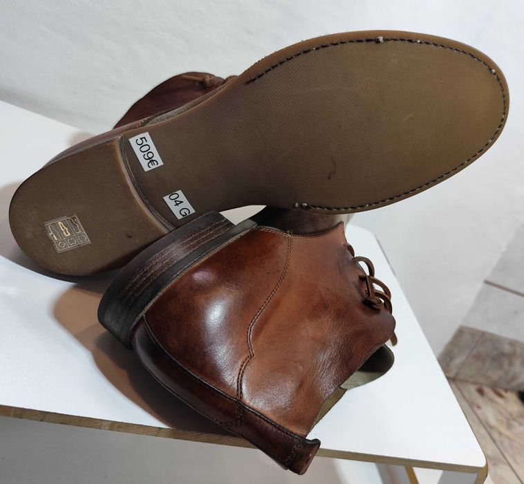 Ghete lace up 42 de lux Silvano Sassetti NOI piele naturala moale