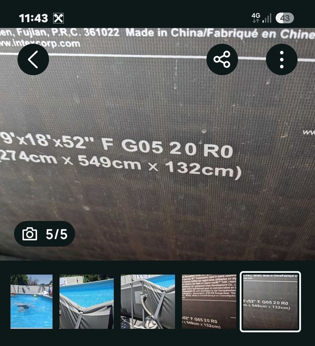 Piscina intex cu defect