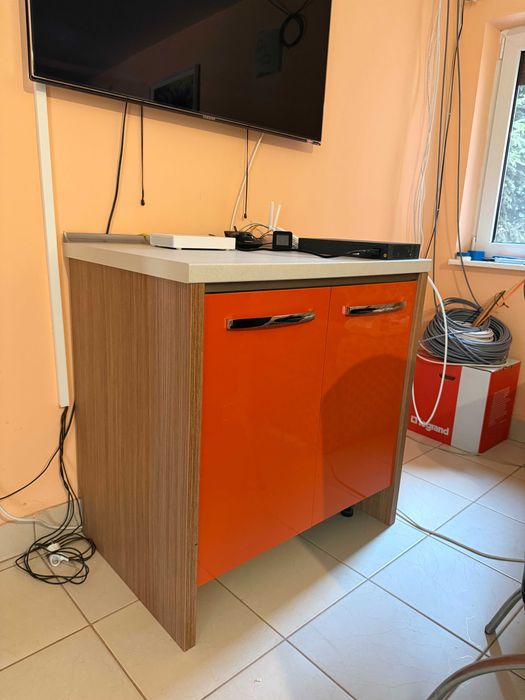 Set complet mobila bucatarie portocaliu lucios disponibila imediat