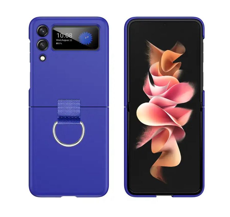 Samsung Z FLIP 3 4 5 6 7 7FE - Husa 360 Ultra Slim Din Plastic cu Inel