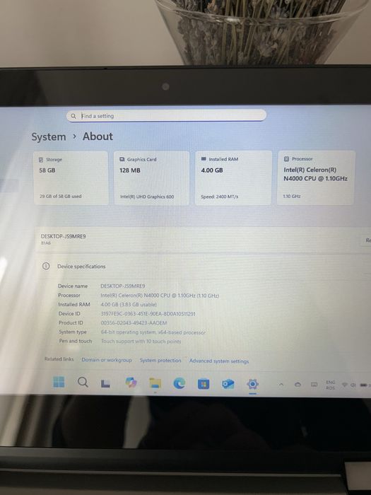Laptop touchscreen Lenovo Yoga 330 - LED 11.6” Hd, intel N4000, 4GB ram, 64GB ssd, usbc