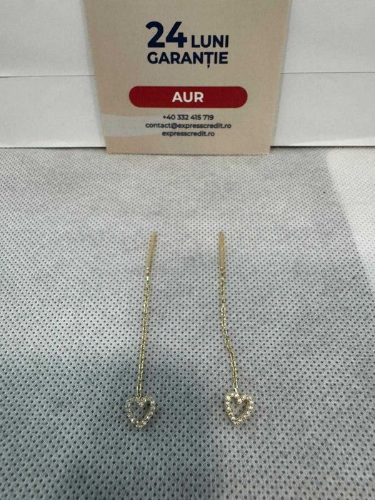 (Ag41) Cercei aur 14K B6288 - Certificat de garanție!