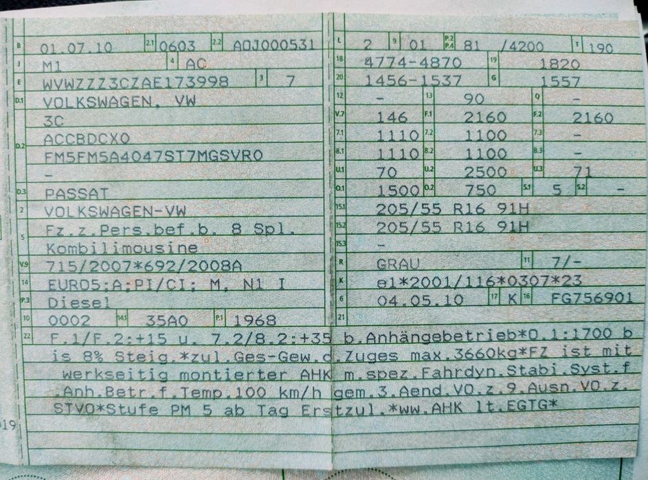 VW Passat 2.0 tdi E5 - RAR efectuat