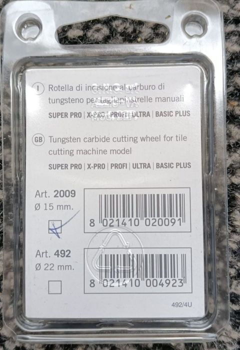 Roata de taiere gresie D. 15 pt. taietoare manuala