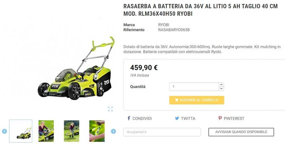 Ryobi RLM36X40H50 - Мощна акумулаторна косачка 36V