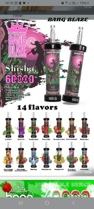 Vape-uri NARGHILEA  60k puffs ORIGINALE, sigilate