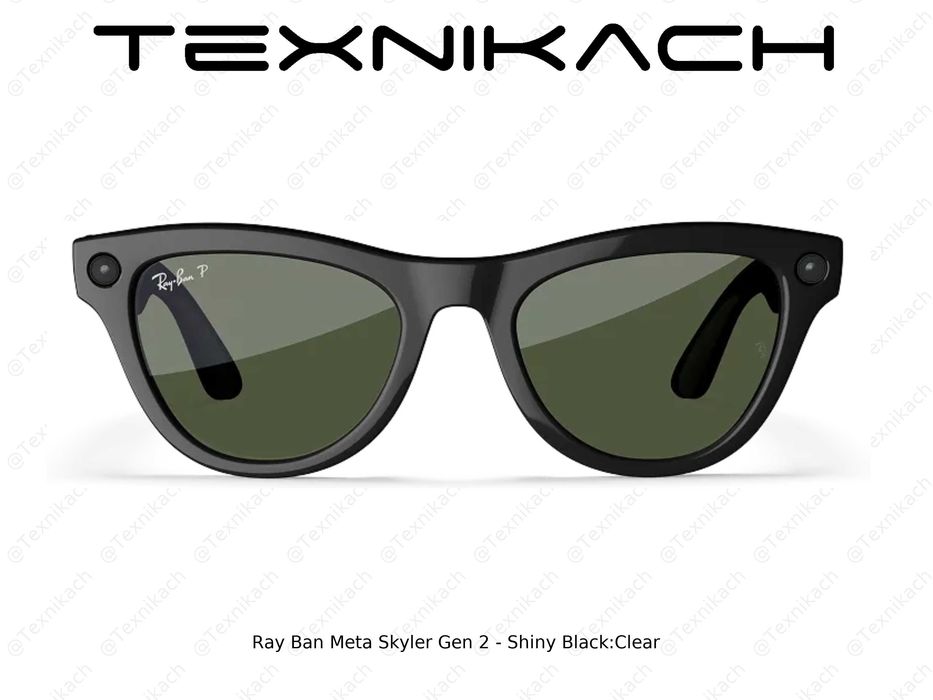 Новый • Ray Ban Meta Skyler Gen 2 - Shiny Black G15 Green • Доставка