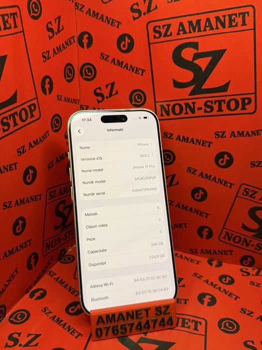 Iphone 17 Pro Fisurat Spate 98% Baterie / 256 Gb Amanet SZ 176