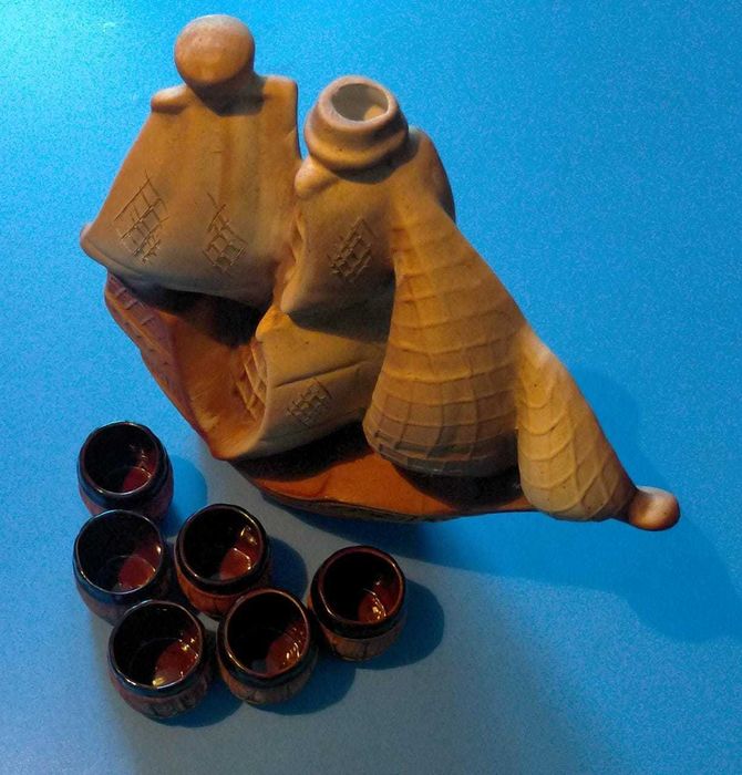 Набор "Морской" керамический для хранения напитков