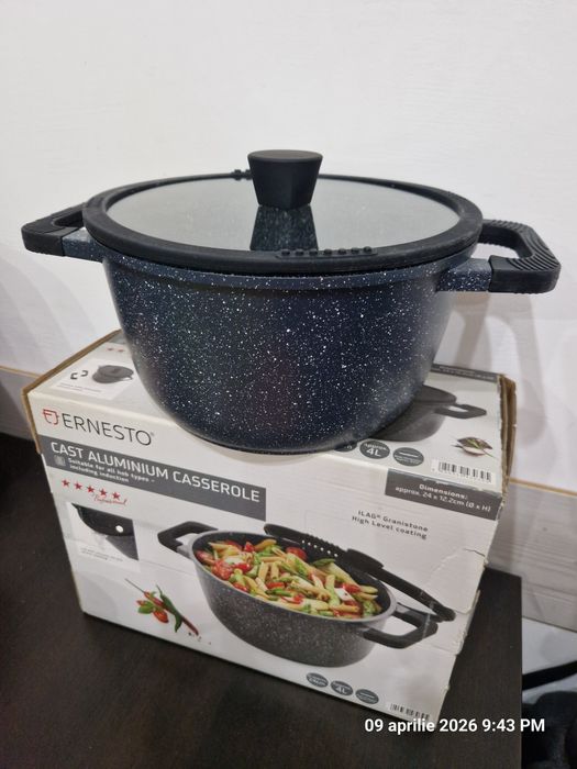 Oală 4L ,aluminiu cu învelis de granit