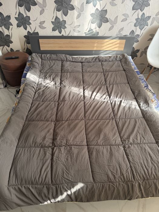 Легло - спалня-без матрак / тъмно сив,дъб/