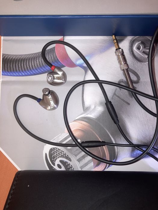 Слушалки с микрофон RHA - T20, hi-fi, сиви