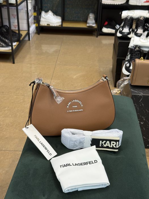 Karl Lagerfeld K/RSG Metal SB | Елегантна чанта в Dark Tan дамска чанта
