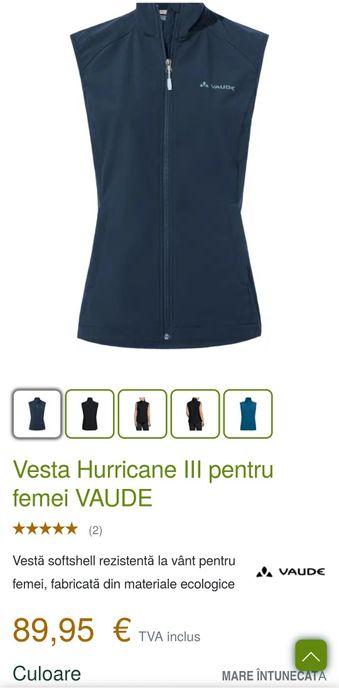 Vesta VAUDE Hurricane III Softshell Green Shape Stretch, Nr. 40 sau M