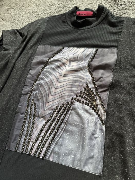 Rochie eleganta neagra, cu aplicatii stralucitoare - Marimea M