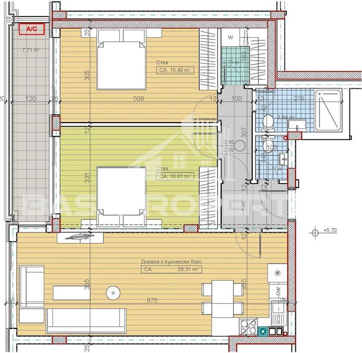 3-стаен в София-Бояна площ 113
