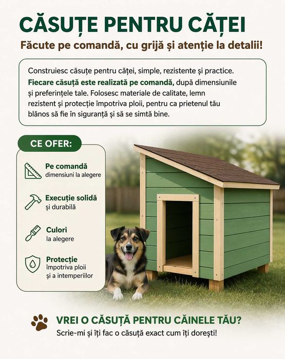 Vând căsuțe pentru Căței