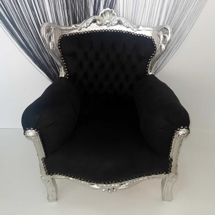 Детски бароков фотьойл в черно