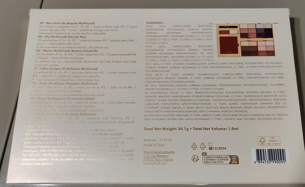 Caseta farduri Marionnaud