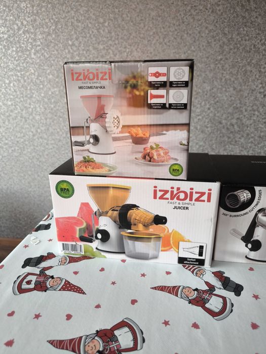 Ренде от неръждаема стомана Izibizi, сокоизтисквачка и месомелачка