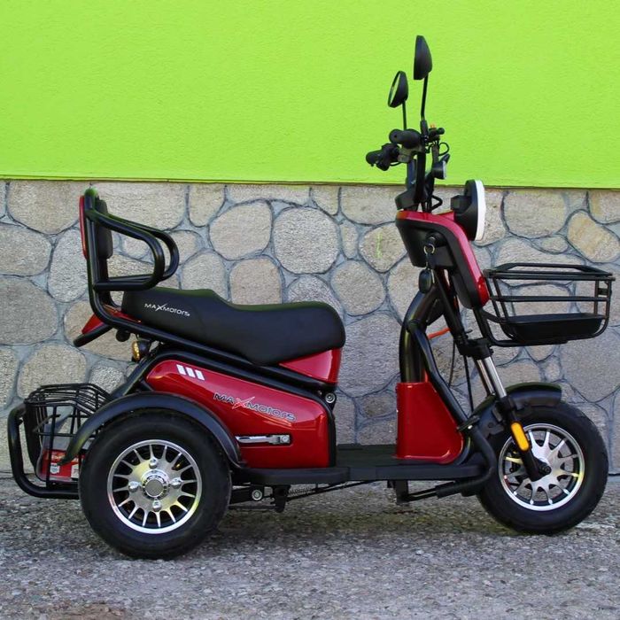 Двуместна електрическа триколка Pudding 1800W-48V-20Ah-RED