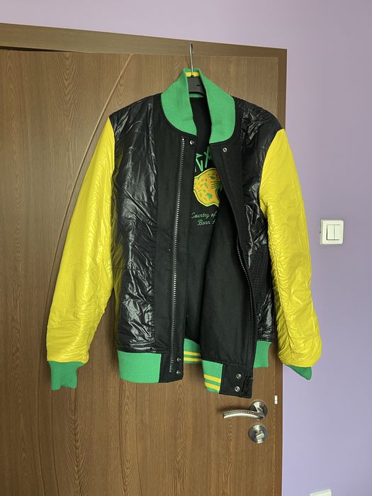 L Яке Nike Brasil Бразилия Destroyer Varsity Leather Jacket Brazil NBA