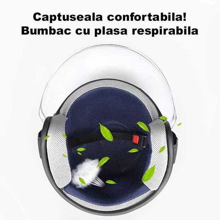 Casca Scuter/Moto/ATV Open Face, Marime Universala, Negru, NOU