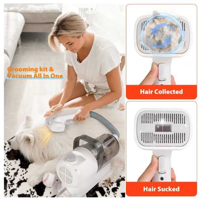 Машинка за подстригване на куче и котка Груминг комплект прахосмокачка