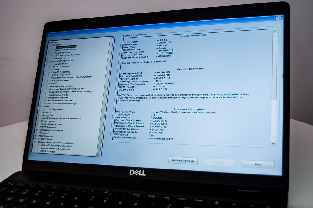 Laptop DELL Latitude 5501, i5 9400H, 32RAM, 512 SSD nou, Geforce MX150