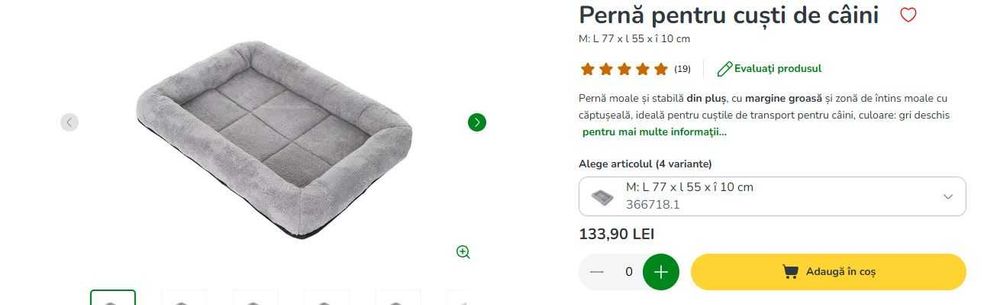 Cuşcă pentru câini L 78 x l 55 x î 62 cm - pentru caini talie mica si medie