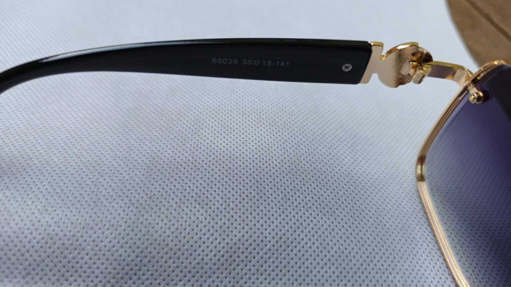 Ochelari de soare Versace lentila albastra, rama aurie