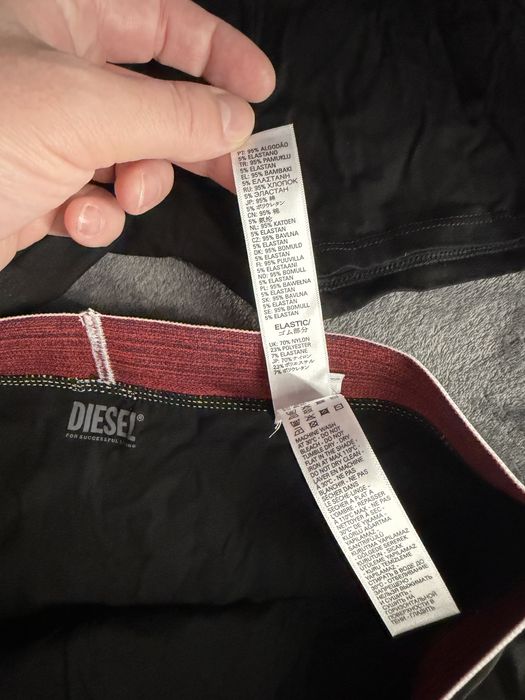 Diesel set 3 boxeri negri cu banda alba mesaj Diesel Industry S  noi