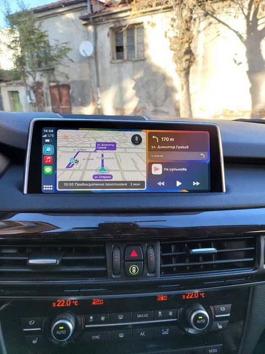 Навигация Android 14 8-ядрен 8GB RAM 128GB HDD BMW X5 X6 F15 F16 NBT 2014-2017 +Apple Carplay