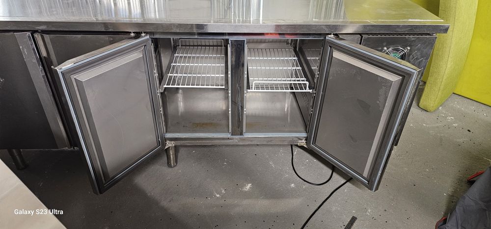 2x Mese frigorifice inox profesionale Saro Hajo 4100 BT – 4 uși – 220 cm