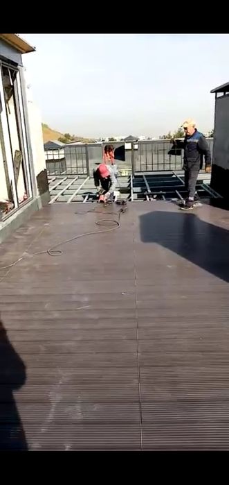 Монтаж ДПК террасы | Каркас + укладка