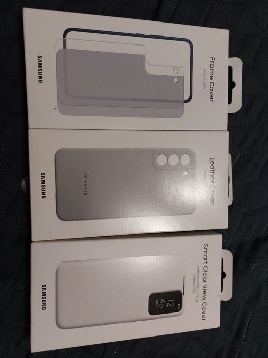 3 Huse ORIGINALE Samsung Galaxy S22+ (Plus) - Piele, Smart View, Frame