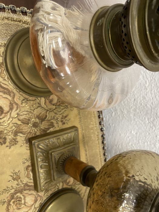 Френскa газенa лампa с месингова основа