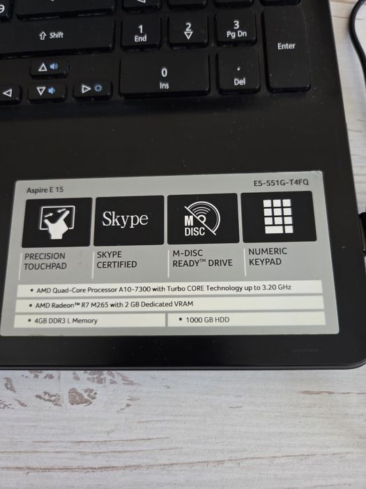 Продам ноутбук Acer Aspire E15 Е5- 551G-T4FQ.