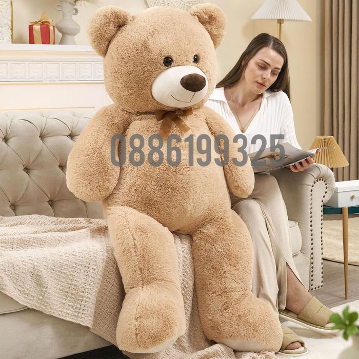 Голяма плюшена Мечка, Бежова, 120см, Голямо Бежово плюшено Мече