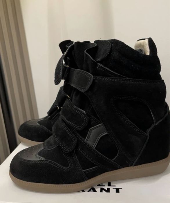 ghete sneakers Isabel Marant Bekett negru crem bej marime 37 38 39 36 40 platforma opium y2k Golden Goose Balenciaga Amiri