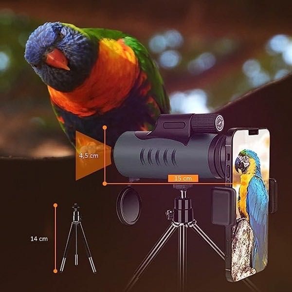 Monoclu, Telescop, EASYLIGHT 10x42, Tripod, Atasare SmartPhone, Nou