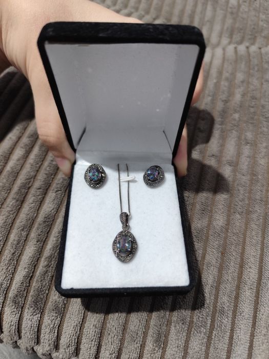 Set argint cu marcasite